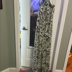 Stylish Green and White Jumpsuit